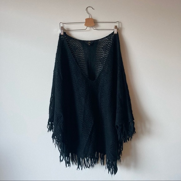 Soft Black Poncho - Picture 2 of 5